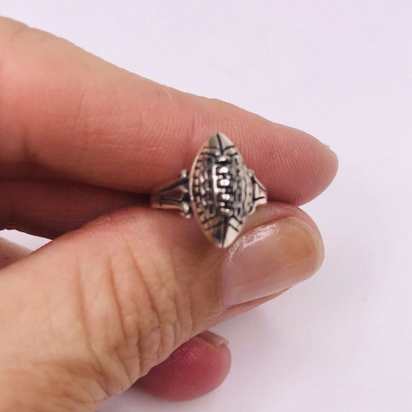 Sterling Silver Football Shaped Toe Ring Adjustable Stamped 925 - Picture 2 of 5